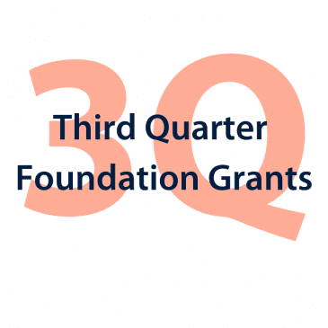 A thank you to the foundations who contributed third quarter