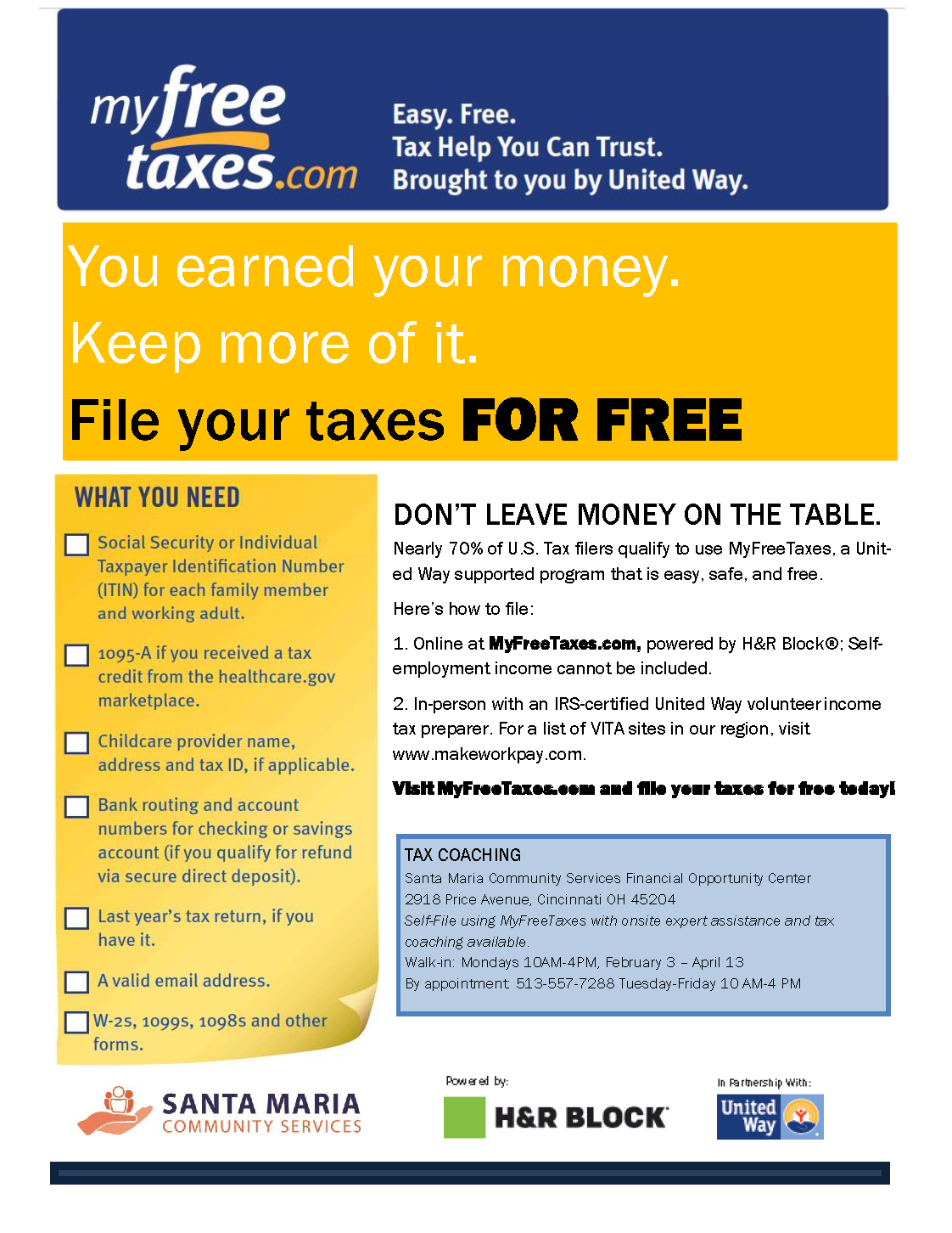 Santa Maria Offers Tax Assistance Santa Maria Community Services