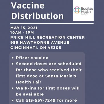 Vaccine Clinic – May 15, 2021 – Price Hill Recreation Center (10 a.m. -1 p.m.)